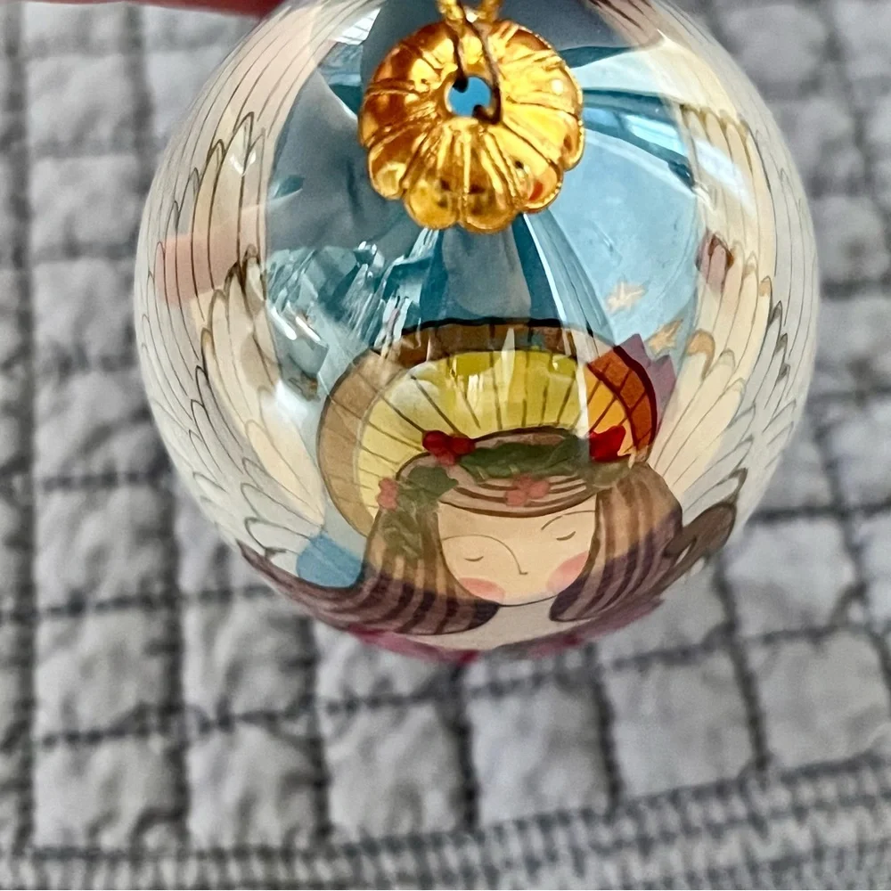 Pier 1 Imports Christmas Glass Ornament Li Bien Angle In Orignal‎ Box